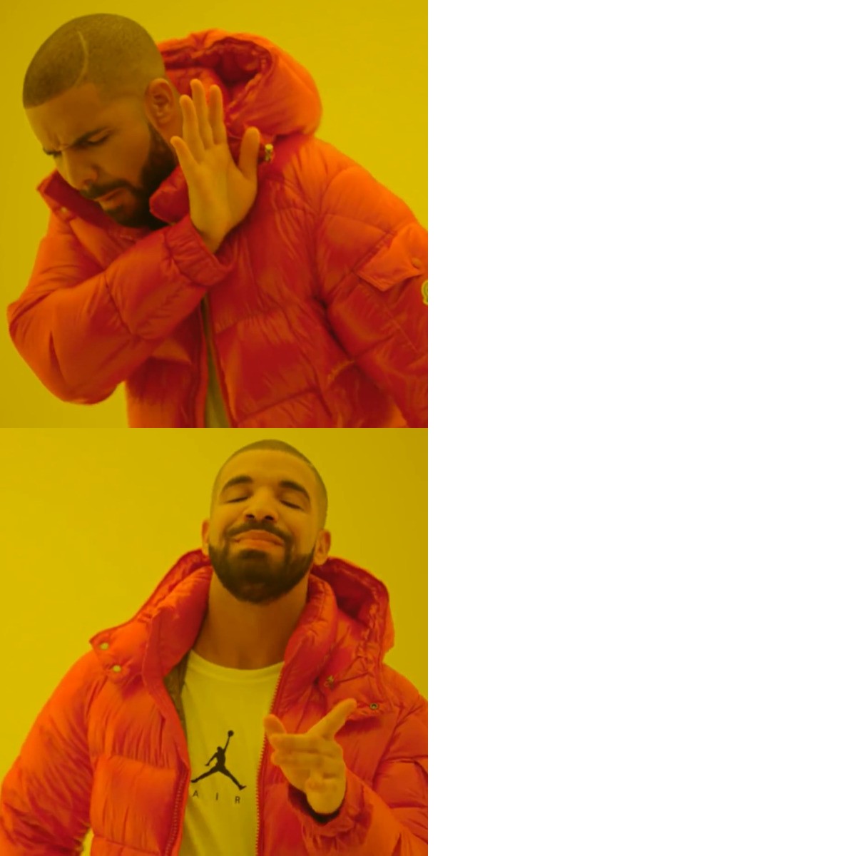 Drake Hotline Bling meme about Chippin