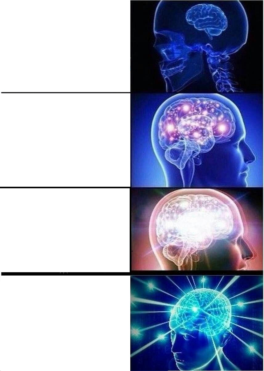Expanding Brain meme about Chippin