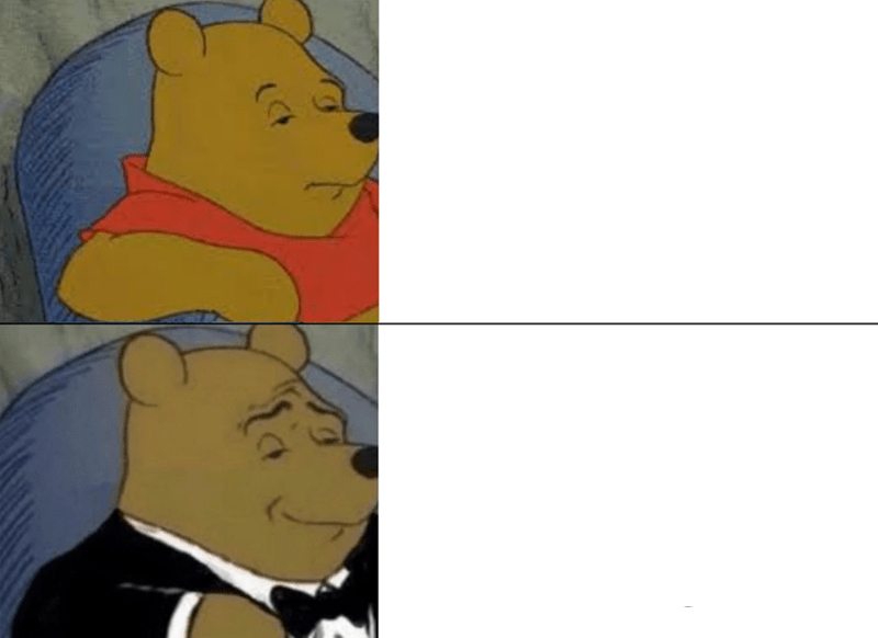 Tuxedo Winnie The Pooh meme about Chippin