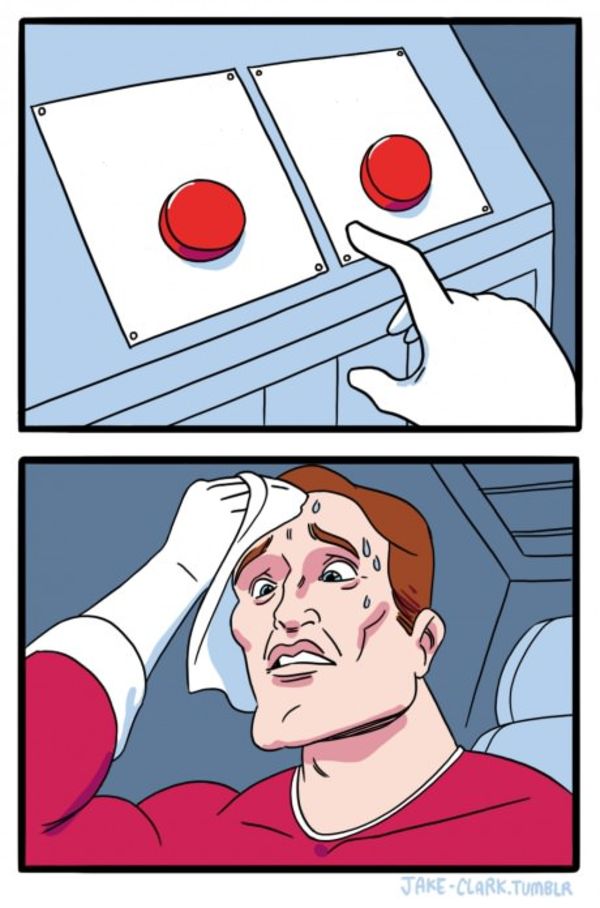 Two Buttons meme about Chippin